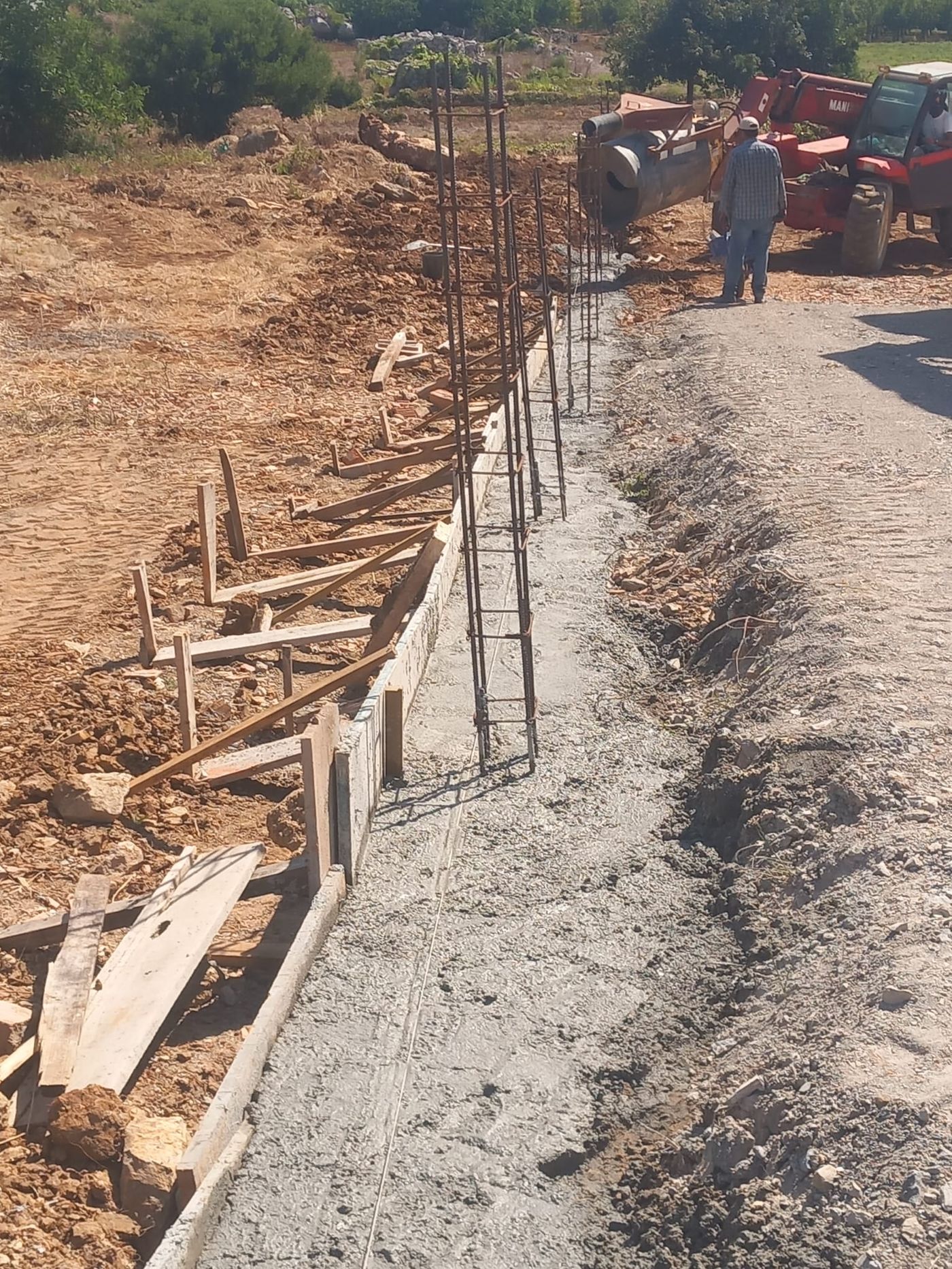Streifenfundament, Bagger